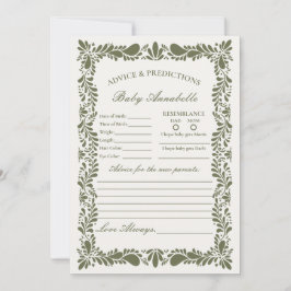 グリーンタラベラスペインのタイルアドバイスベビーカード 招待状