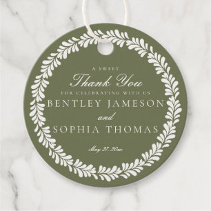 グリーンタラベラスペインのタイル結婚フィエスタサークル フェイバータグ