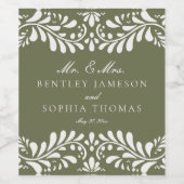グリーンタラベラタイルスペインのフィエスタ結婚ズ ワインラベル (シングルラベル)