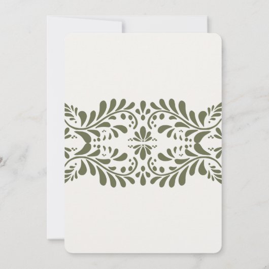 グリーンタラベラタイルスペインのフェスタ日付を保存 招待状 (裏面)