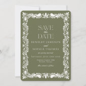 グリーンタラベラタイルスペインのフェスタ日付を保存 招待状 (正面)