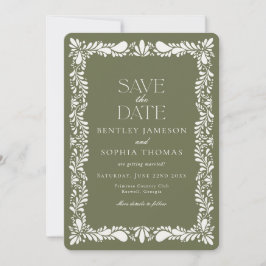 グリーンタラベラタイルスペインのフェスタ日付を保存 招待状