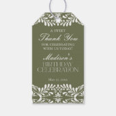 グリーンタラベラタイルフィエスタバースデーパーティーの好意 ギフトタグ (正面)