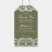 グリーンタラベラタイルフィエスタバースデーパーティーの好意 ギフトタグ (裏面)