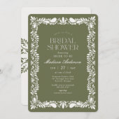 グリーンタラベラタイルフィスペインのエスタブライダルシャワー 招待状 (正面/裏面)