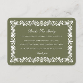 グリーンタラベラタイルブックスベビー招待状インサート エンクロージャーカード