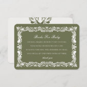 グリーンタラベラタイルブックスベビー招待状インサート エンクロージャーカード (正面/裏面)