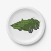 グリーンタンク軍隊車両紙プレート ペーパープレート (正面)