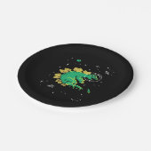 グリーンタンステゴサウルスディノスイン宇宙 ペーパープレート (アングル)