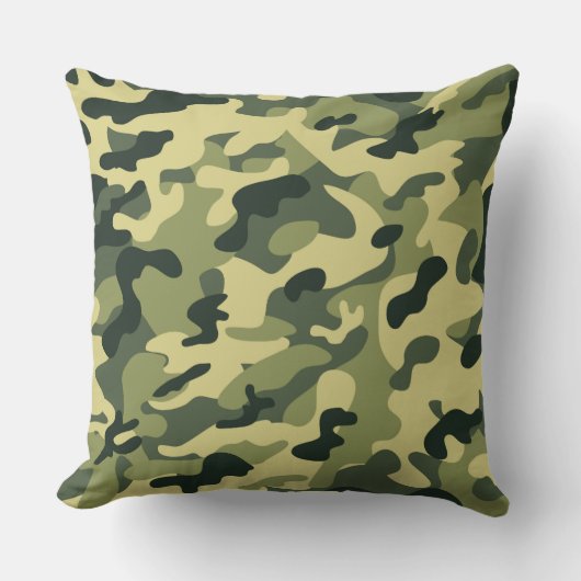 グリーンタン迷彩柄装飾用クッション クッション (正面)