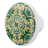 グリーンタン金ゴールドルックタラベラアズレジョタイル セラミックノブ (右)