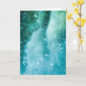 グリーンターコイズアイスアートフォト カード (黄色い花)