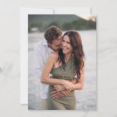 グリーンターコイズフローラ金ゴールドグリッター結婚写真 招待状 (裏面)