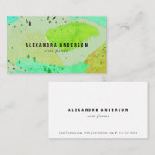 グリーンターコイズブラシストローク名刺 名刺 (正面/裏面)