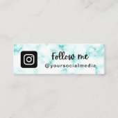 グリーンターコイズマーブルイ後を追ンスタグラムQRコード スキニー名刺 (正面)