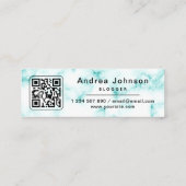 グリーンターコイズマーブルイ後を追ンスタグラムQRコード スキニー名刺 (裏面)