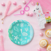 グリーンターコイズ海ライフ紙プレート ペーパープレート (パーティー)