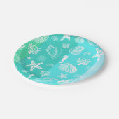 グリーンターコイズ海ライフ紙プレート ペーパープレート (アングル)