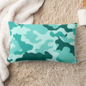 グリーンターコイズ迷彩柄腰枕 ランバークッション (ブランケット)