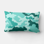 グリーンターコイズ迷彩柄腰枕 ランバークッション (裏面)