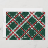 グリーンタータンチェックのクリスマス休暇用フォトカード シーズンカード (裏面)