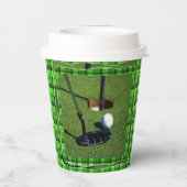 グリーンタータンチェックゴルフクラブパー、紙パーティーカップ 紙コップ (裏面)