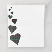 グリーンタータンチェックテーブル座席表又はエスコートカード プレイスカード (内部開封)