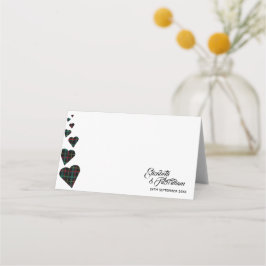 グリーンタータンチェックテーブル座席表又はエスコートカード プレイスカード