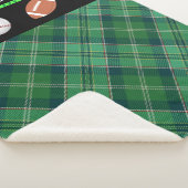 グリーンタータンチェックバスケットボール野球サッカー シェルパブランケット (3/4)