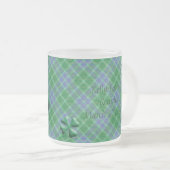 グリーンタータンチェックプレイドシャムロカスタマイズック写真マグカップ フロストグラスマグカップ (正面右)