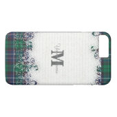 グリーンタータンチェックプレイドパーソナライズされたモノグラム Case-Mate iPhoneケース (裏面(横))