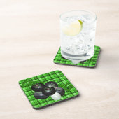 グリーンタータンチェックローンボウルデザイン、 コースター (右側)