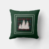 グリーンタータンチェック格子松シルエット クッション (裏面)