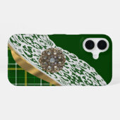 グリーンタータンチェック格子板 iPhone 16ケース (裏面横)