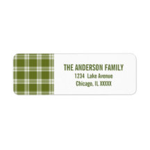 グリーンタータンチェック格子状クリスマス住所 シール