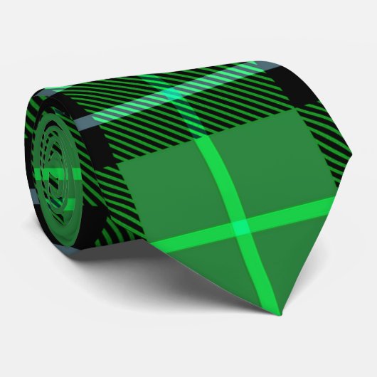 グリーンタータンチェック格子状ネックタイ ネクタイ (ロール)