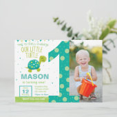 グリーンタートルの誕生日パーティーの招待 招待状 (スタンド正面)