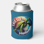 グリーンタートルフローティングインザアストラル飛行機 缶クーラー (缶裏面)