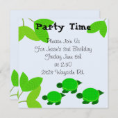 グリーンタートル誕生日招待状 招待状 (正面/裏面)