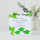 グリーンタートル誕生日招待状 招待状 (スタンド正面)