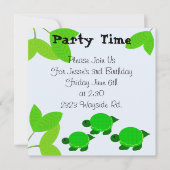 グリーンタートル誕生日招待状 招待状 (正面)
