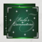 グリーンダイアモンドスパークルスキンセニェラ招待状 招待状 (正面/裏面)