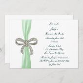 グリーンダイアモンドボウバチェロレッテ招待状 招待状 (正面/裏面)