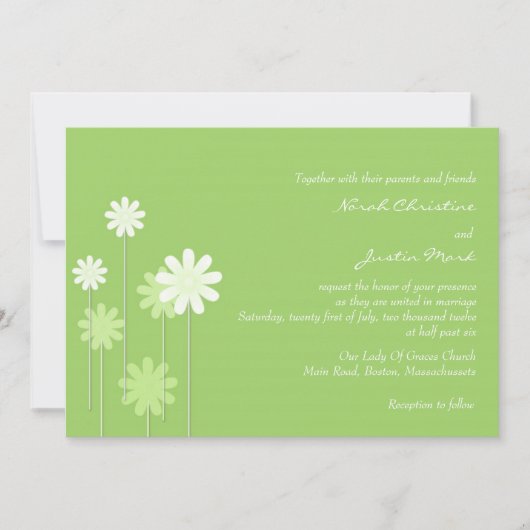 グリーンダイジーウェディング招待状 招待状 (正面)