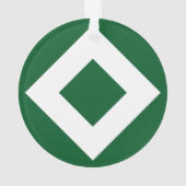 グリーンダイヤはっきりしたモンド縁ど白 オーナメント (裏面)