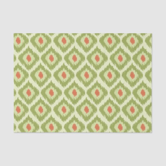 グリーンダイヤモンドイカットパターン 薄葉紙 (正面)