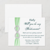 グリーンダイヤモンドインフィニティウェディング ブライズメイドカード 招待状 (正面/裏面)