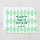 グリーンダイヤモンドテーマフラットノートカード（封筒つき） ノートカード (正面/裏面)