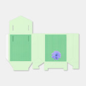 グリーンダイヤモンドパターンパープルフラワー フェイバーボックス (折り畳みなし)