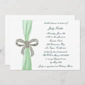 グリーンダイヤモンドボウブライダルシャワー招待 招待状 (正面/裏面)